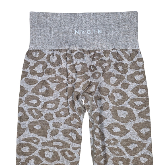 NVGTN Mocha Leopard Seamless Leggings Workout Activewear Gym - Picture 5 of 7